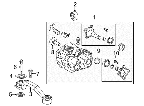 2010 Toyota Highlander Axle & Differential - Rear Diagram