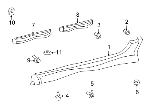 2005 Toyota Echo Exterior Trim - Pillars, Rocker & Floor Diagram