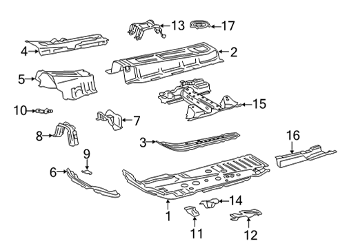 2021 Toyota Venza Floor & Rails Diagram