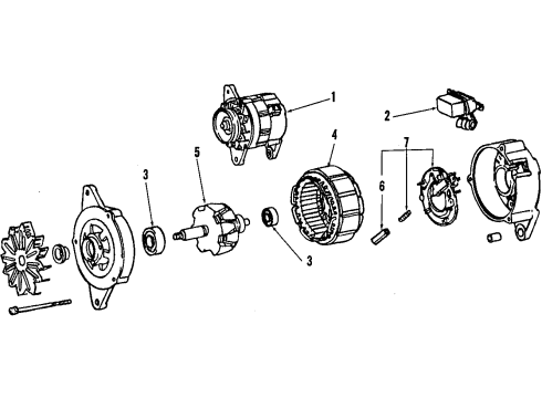 1989 Toyota MR2 Frame, Alternator Rectifier End Diagram for 27359-16180