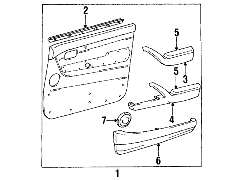 1991 Toyota Land Cruiser Front Door Trim Diagram