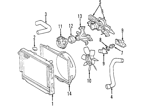 2005 Toyota Land Cruiser Coupling Assembly, Fluid Diagram for 16210-50051