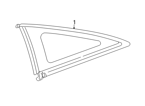 2005 Toyota Celica Quarter Panel - Glass & Hardware Diagram