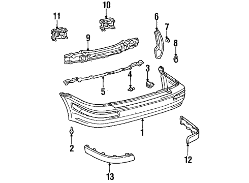 1995 Toyota Tercel Rear Bumper Diagram