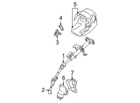 2003 Toyota Corolla Steering Column & Wheel, Steering Gear & Linkage Diagram 2 - Thumbnail