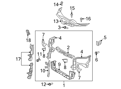 2012 Toyota Venza Support Assembly, RADIAT Diagram for 53210-0T012