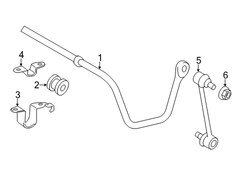 2016 Toyota Avalon Rear Suspension Components, Stabilizer Bar Diagram 3 - Thumbnail