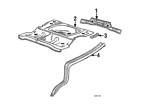 1986 Toyota Tercel Panel Sub-Assembly, Rear Floor Diagram for 58301-16901