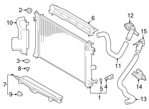 2023 Toyota Corolla Cross Radiator & Components Diagram