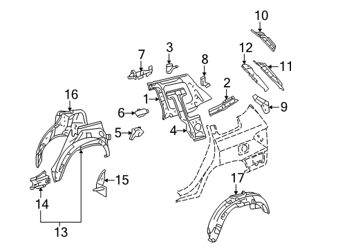 2012 Toyota Highlander Bracket, Passenger Side Diagram for 61719-0E030