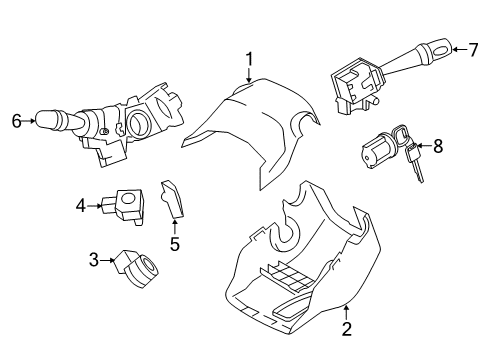 2016 Toyota Yaris Cylinder & Key Set Diagram for 69057-52C60