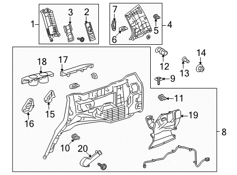 2010 Toyota Land Cruiser Cover, Roof Side Inner Garnish, LH Diagram for 62488-60010-E0