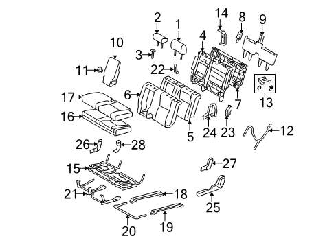 2008 Toyota Tundra Rear Seat Back Cover, Left (For Separate Type) Diagram for 71078-0C150-C1