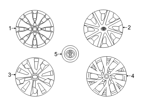 2012 Toyota Yaris Wheel Cap Sub-Assembly Diagram for 42602-52520