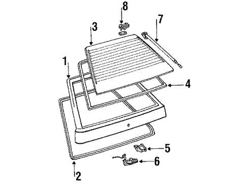 1988 Toyota Tercel Panel Sub-Assembly, Back Door Diagram for 67005-16320