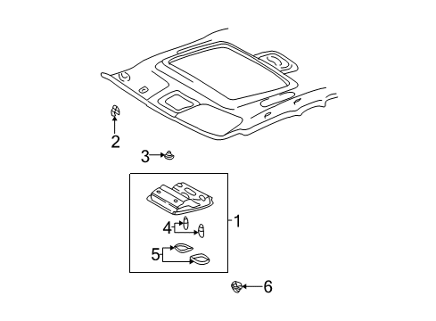 2003 Toyota Camry Overhead Console Diagram 2 - Thumbnail