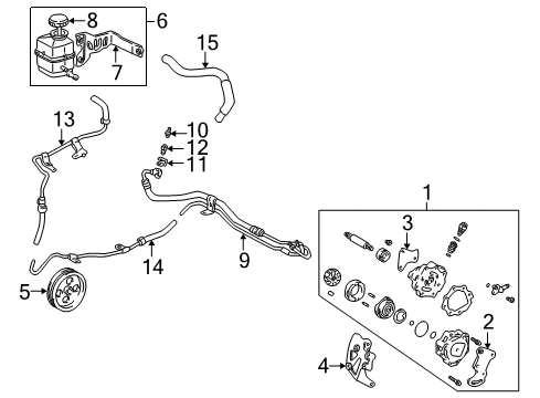 2001 Toyota Solara P/S Pump & Hoses, Steering Gear & Linkage Diagram 2 - Thumbnail