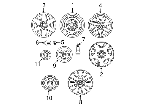 2003 Toyota Avalon Wheels, Covers & Trim Diagram