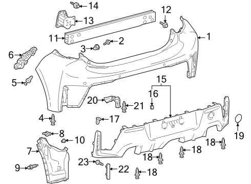 2023 Toyota GR Corolla Bumper & Components - Rear Diagram