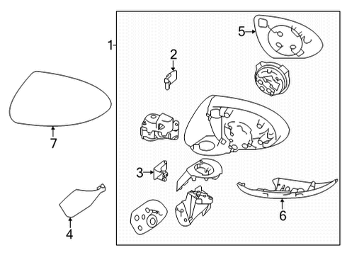 2023 Toyota GR86 Rear View Mirror Assembly,RH Diagram for SU003-10548