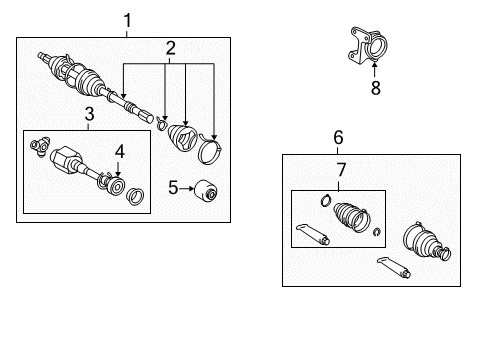 2010 Toyota RAV4 Bracket, Drive Shaft Bearing Diagram for 43457-42030