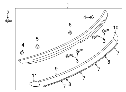 2020 Toyota Yaris Rear Spoiler Diagram