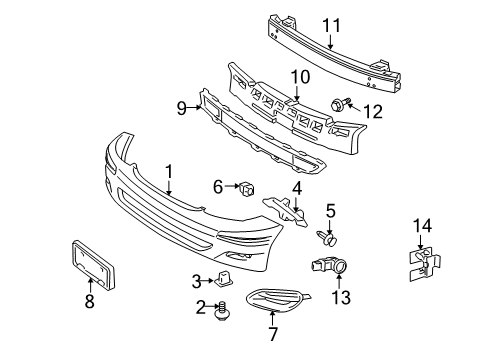 2006 Toyota Sienna Front Bumper Diagram