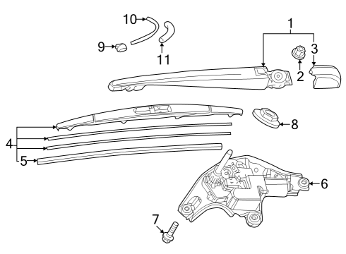 2023 Toyota GR Corolla Wiper & Washer Components Diagram