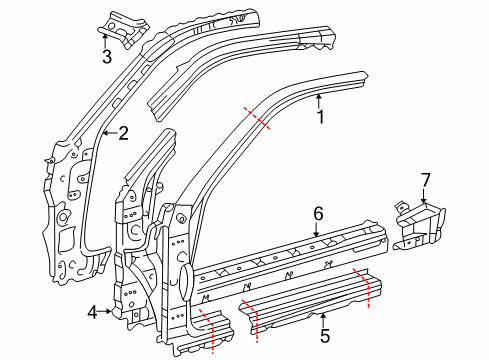 2005 Toyota Celica Hinge Pillar, Rocker Diagram