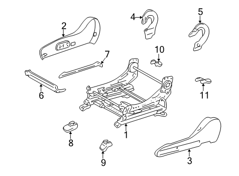 2005 Toyota Land Cruiser Cover, Reclining Adjuster Inside, LH Diagram for 71876-60110-A1