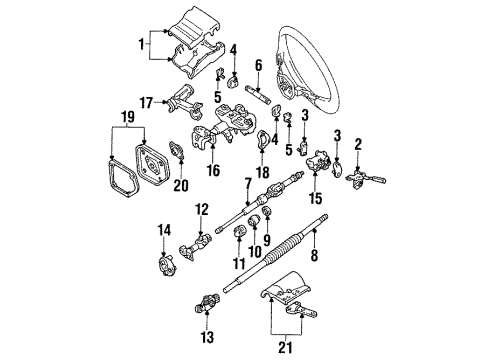 1992 Toyota Land Cruiser Cover Set,Steering C Diagram for 45286-60954-C0