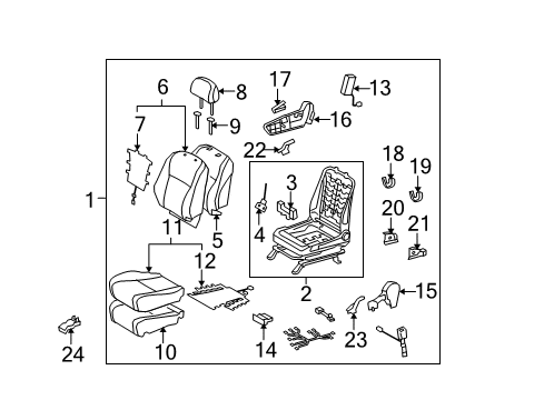 2011 Toyota Highlander Headrest, Sand, Front Diagram for 71910-48362-E1