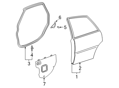 2002 Toyota Avalon Outer Panel, Passenger Side Diagram for 67113-AC010