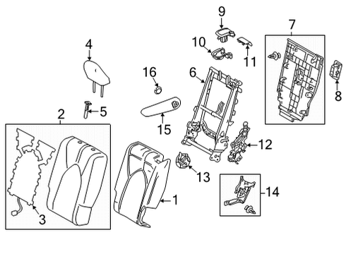 2020 Toyota Highlander ARMREST Assembly, Seat Diagram for 72820-0E030-B5