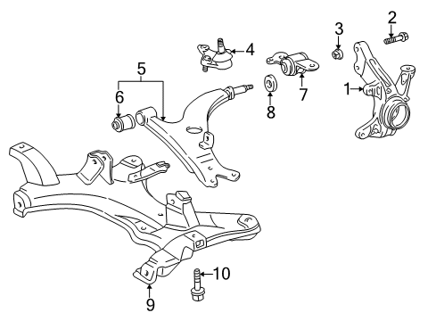 1997 Toyota RAV4 Front Suspension, Control Arm, Stabilizer Bar Diagram 1 - Thumbnail