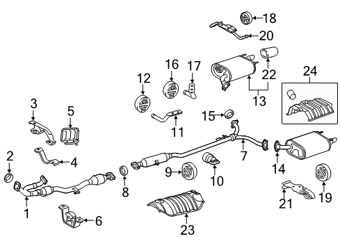 2015 Toyota Camry BAFFLE Sub-Assembly, Exhaust Diagram for 17408-0V010