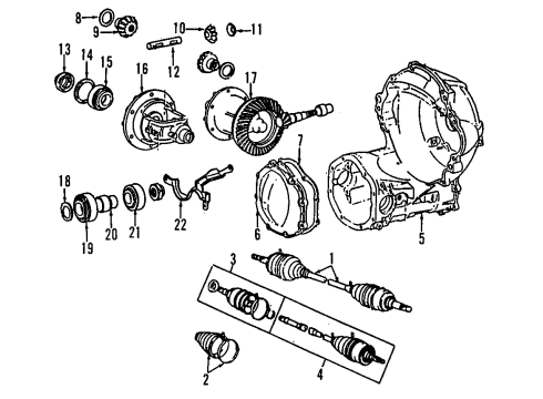 1987 Toyota Tercel Joint Assembly, Front Axle Inboard, Left Diagram for 43403-10010