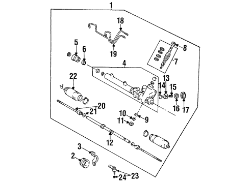 1998 Toyota Tercel Steering Column & Wheel, Steering Gear & Linkage Diagram 3 - Thumbnail