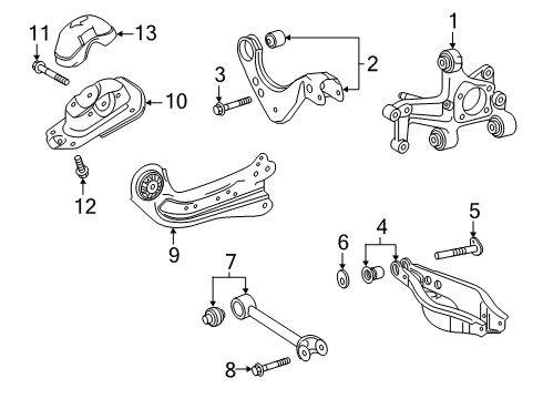 2022 Toyota Corolla Rear Suspension, Lower Control Arm, Upper Control Arm, Ride Control, Stabilizer Bar, Suspension Components Diagram