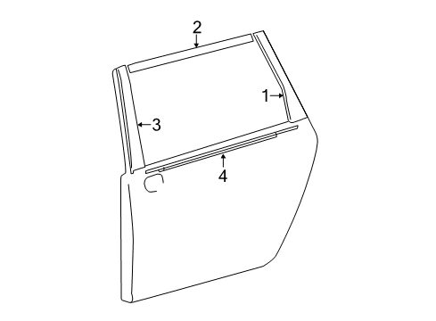 2016 Toyota Sienna Exterior Trim - Side Loading Door Diagram