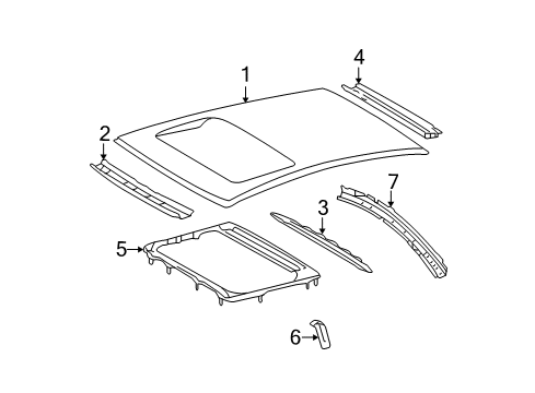 2007 Toyota Solara Roof & Components Diagram