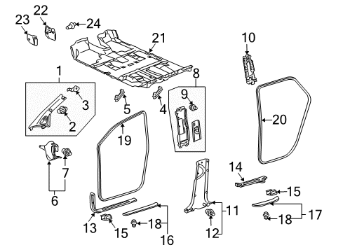 2006 Toyota Highlander Plate, Front Door Scuff, Outside, RH Diagram for 67911-48060