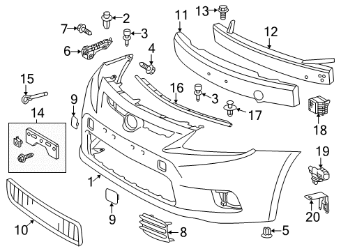 2013 Scion tC Reinforcement Sub-Assembly Diagram for 52021-21040