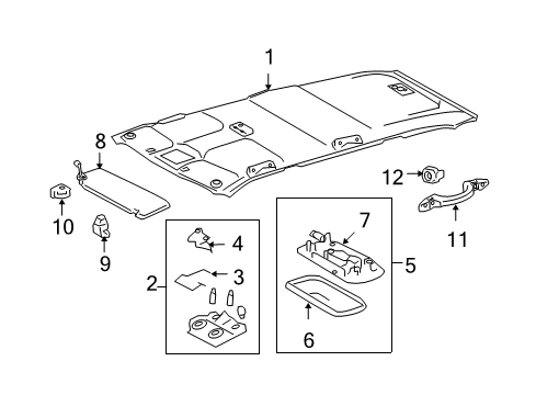 2006 Toyota Highlander Interior Trim - Roof Diagram 4 - Thumbnail