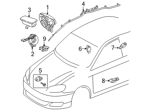 2005 Toyota Corolla Air Bag Components Diagram