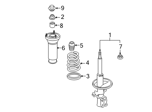 2012 Toyota Avalon Struts & Components - Rear Diagram