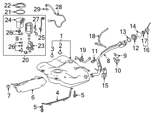 2018 Toyota Camry Gage Assembly, Fuel Send Diagram for 83320-33160