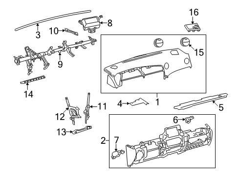 2013 Toyota Matrix Cluster & Switches, Instrument Panel Diagram