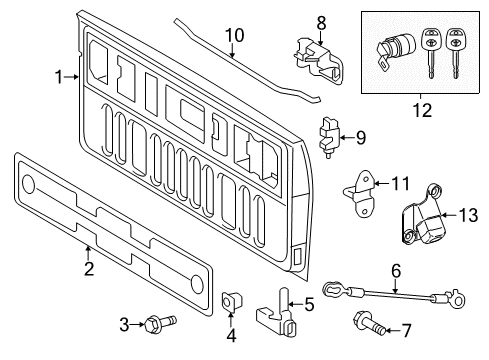 2014 Toyota Tundra Tail Gate, Body Diagram 1 - Thumbnail