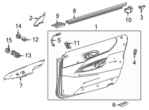 2022 Toyota Mirai Seal, Fr Door Belt Diagram for 68194-62010